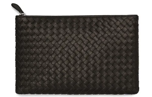 Bottega Veneta Sheepskin Wallet Clutch Women's Dark Coffee
