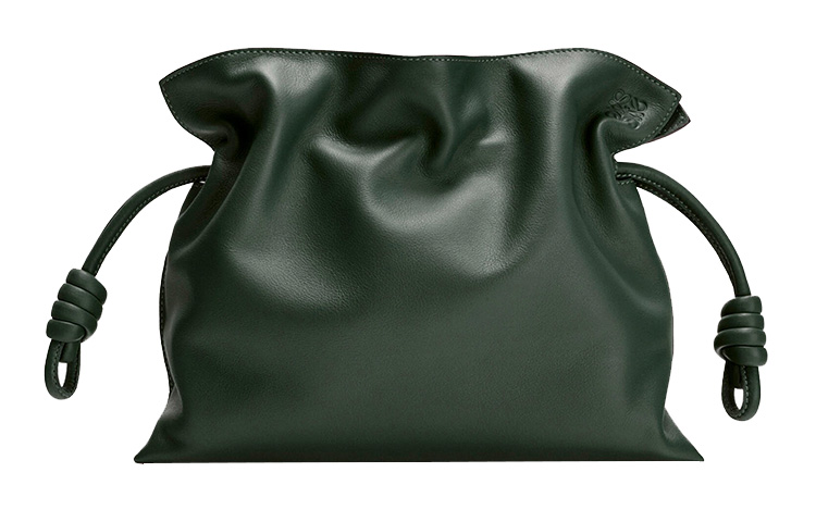LOEWE Flamenco Nappa Cow Leather Clutch, Shoulder Bag, Crossbody Bag Medium Women's Dark Green