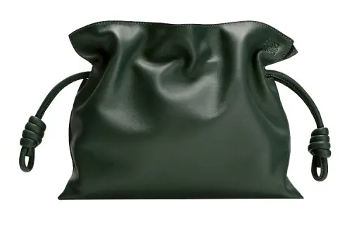 LOEWE Flamenco Nappa Cow Leather Clutch, Shoulder Bag, Crossbody Bag Medium Women's Dark Green