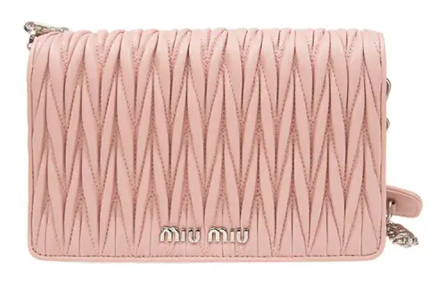 MIU MIU Sheepskin Shoulder Bag, Crossbody Bag, Handbag Women's Pink