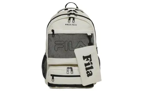 FILA Polyester, Nylon Combo Bag, Backpack Regular Women's Ecru