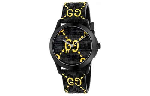 GUCCI G Timeless Collection Wrist Watches Quartz Movement Rubber Strap Black Dial Unisex