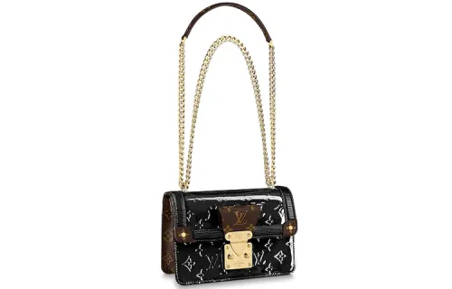 LOUIS VUITTON Vernis Embossed Glossy Finish Cow Leather Shoulder Bag, Crossbody Bag Women's Black