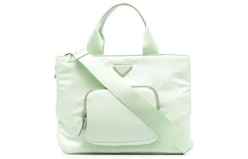 PRADA Zip Closure Nylon Handbag Women's Green