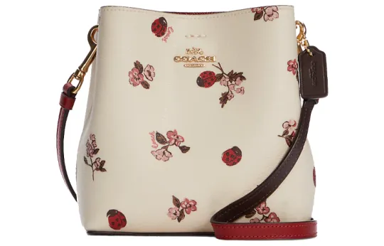 COACH Town Coated Canvas With Smooth Leather Crossbody Bags Small Women's White