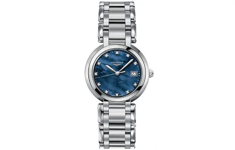 LONGINES Heart Moon Collection Quartz Movement Women's Watch 30mm Blue Dial Stainless Steel Case