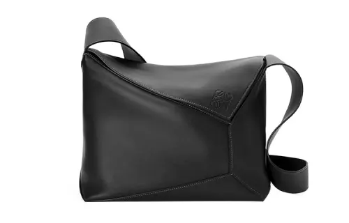 LOEWE Puzzle Smooth Calfskin Hobo Bag, Shoulder Bag, Crossbody Bag, Sling Bag Men's Black