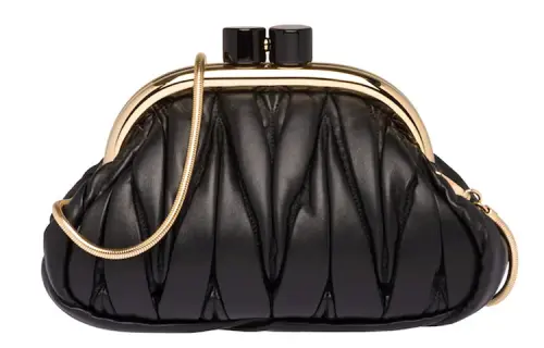 MIU MIU Soft Sheep Leather Handbag, Shoulder Bag Women's Black