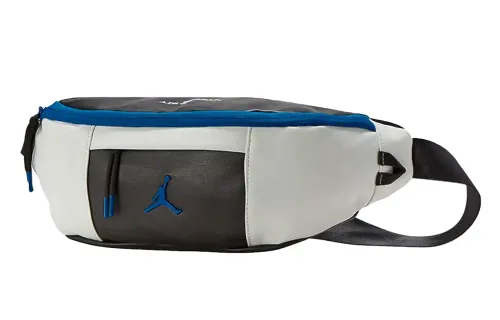 Jordan Polyester Crossbody Bag, Sling Bag, Fanny Pack Regular Unisex Black White Blue Patchwork