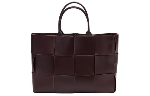 Bottega Veneta Leather Handbag Women's Grape Purple