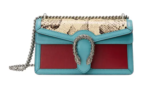 GUCCI Dionysus Leather With Python Skin Shoulder Bag, Crossbody Bag Small Women's