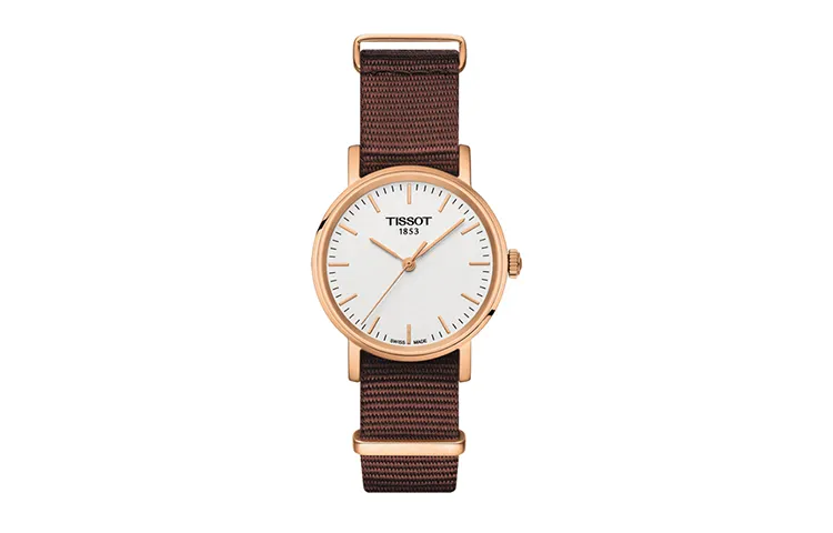 TISSOT Meishi Collection Quartz Movement Women's Watch 30mm Silver Dial Stainless Steel Case Nylon Strap