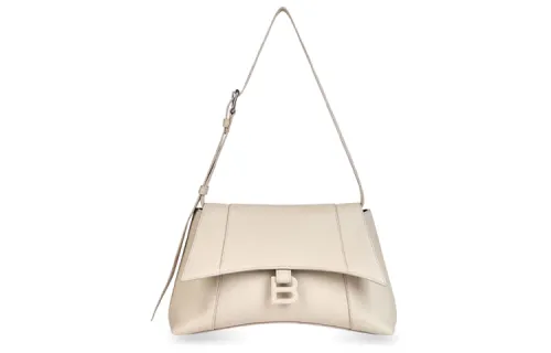 Balenciaga Downtown Smooth Calfskin Crossbody Bag, Shoulder Bag Women's Beige