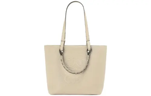 LOEWE Grain Calfskin Tote Bag, Shopping Bag, Tote, One Shoulder Handbag Small Women's Light Oat