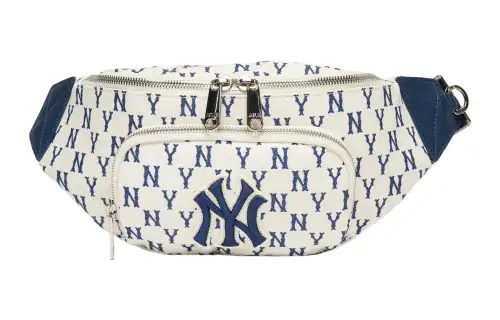 MLB Monogram Collection Polyester Combo Bag One Shoulder Crossbody Fanny Pack Regular Unisex Cream White
