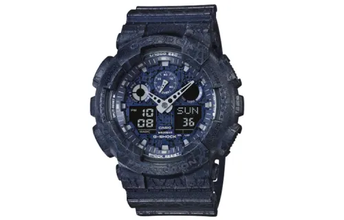 CASIO Men Liquid Crystal/Analog Dual Display Series Blue Watch GA-100CG-2A