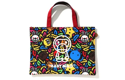 A BATHING APE Polyester Tote Bag, Shopping Bag, Handbag Regular Unisex Multicolor