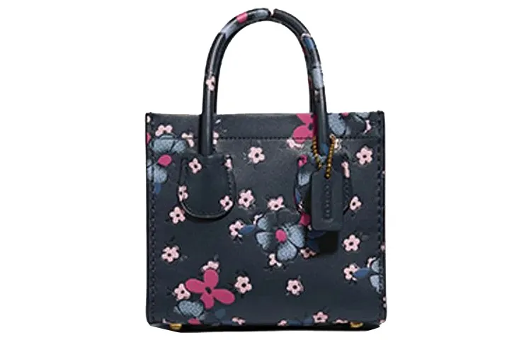 COACH Cashin Leather Small Square Bag, Tote Bag, Shopping Bag, Handbag, Shoulder Bag, Crossbody Bag Mini Women's Black
