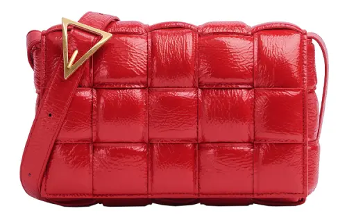 Bottega Veneta Padded Cassette Sheepskin Pillow Bag, Shoulder Bag, Crossbody Bag Regular Women's Pepper Red