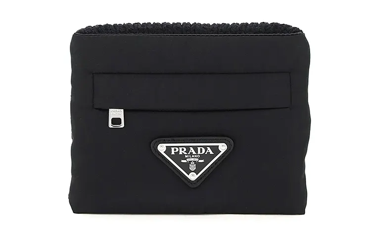 PRADA Wool Coin Purse Unisex Black
