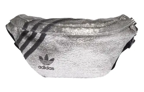 Adidas Originals Polyester Sling Bag, Fanny Pack Regular Unisex Silver & Black