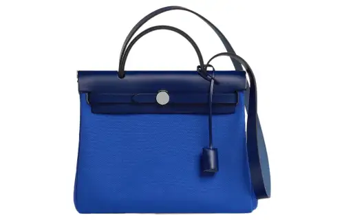 HERMES Herbag Zip Canvas With Hunter Cow Leather Shoulder Bag, Crossbody Bag, Handbag 31 Unisex