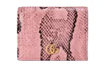 GUCCI GG Marmont Python Skin Wallet, Card Holder Women's Pink