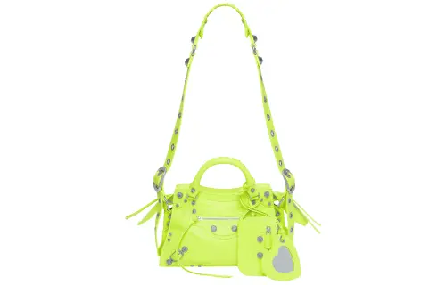 Balenciaga Fine Grained Sheepskin Shoulder Bag, Crossbody Bag Extra Small Women's Fluorescent Yellow