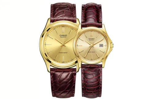 CASIO Unisex Pair Table Series Gold Watch