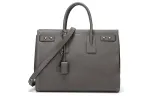 SAINT LAURENT Cow Leather Handbag Women's Gray