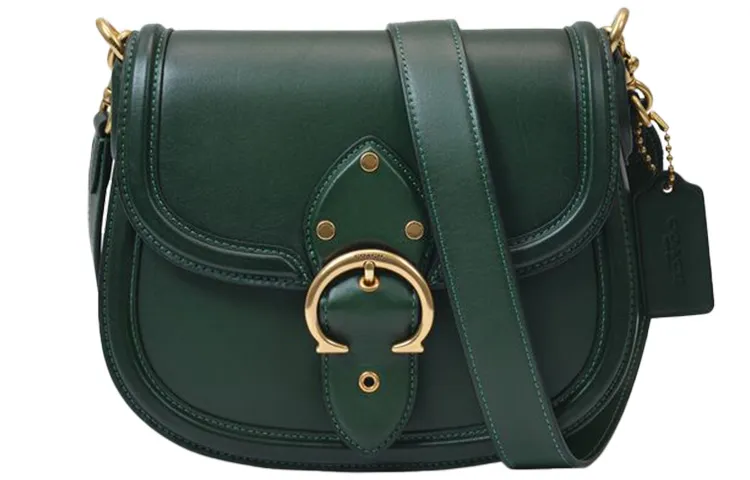 COACH Beat Leather Saddle Bag, Crossbody Bag, Shoulder Bag Women's Green
