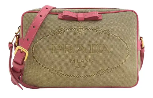 PRADA Canvas Bag, Crossbody Bag, Shoulder Bag Women's Brown/Pink