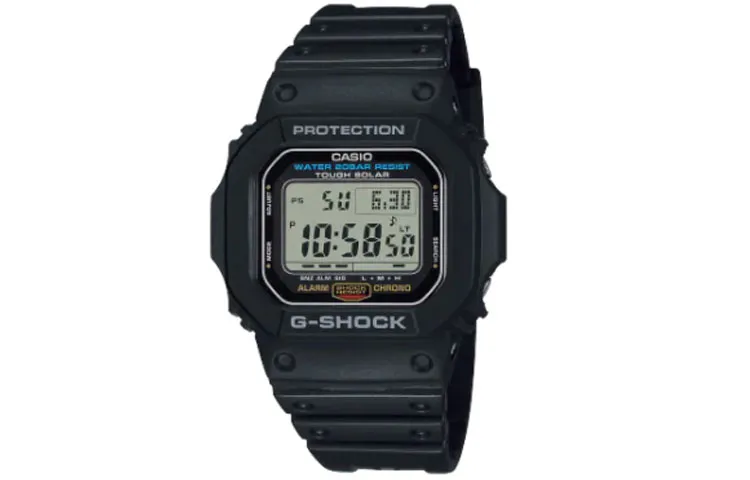 CASIO Digital Square Dial Little Red Circle Solar Quartz Movement Resin Strap Watch Men's Watches