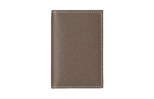 HERMES MC² Euclide 4 Card Slots Epsom Calfskin Card Holder Men's Elephant Gray