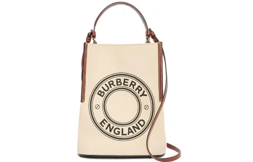 Burberry Cotton Canvas Bag, Bucket Bag, Shoulder Bag, Crossbody Bag, Handbag Small Women's Natural/Tan