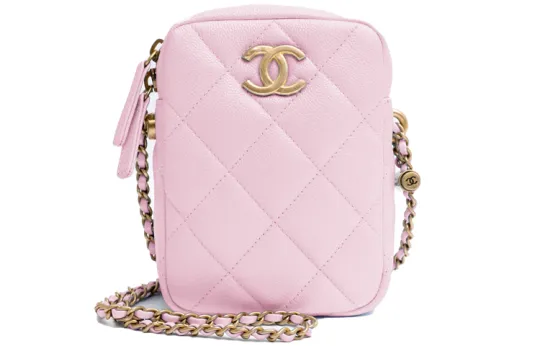 CHANEL Calfskin Box Bag, Shoulder Bag, Cell Phone Bag, Camera Bag, Crossbody Bag Mini Women's Light Purple Pink