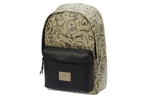 Li Ning Wade X Artist DFT Collaboration Fabric Backpack Regular Unisex Khaki