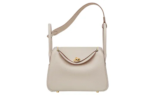 HERMES Lindy Clemence Bullock Leather Handbag Regular 26 Women's 10 Craie Milkshake White