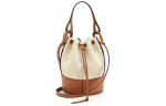 LOEWE Balloon Fabric With Cow Leather Portable Crossbody Bag, Shoulder Bag Women's Beige/Brown