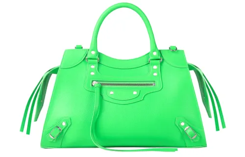Balenciaga Calfskin Handbag Medium Women's Neon Green