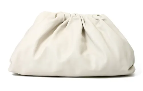 Bottega Veneta Cow Leather Clutch Large Women's White