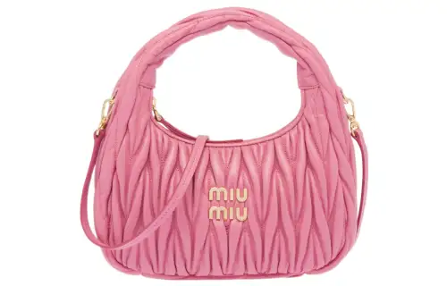 MIU MIU Wander Soft Sheep Leather Handbag Regular Women's Begonia Pink