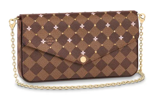 LOUIS VUITTON Felicie Pochette Damier Ebene Brown