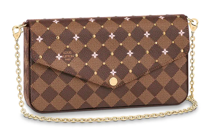 LOUIS VUITTON Felicie Pochette Damier Ebene Brown