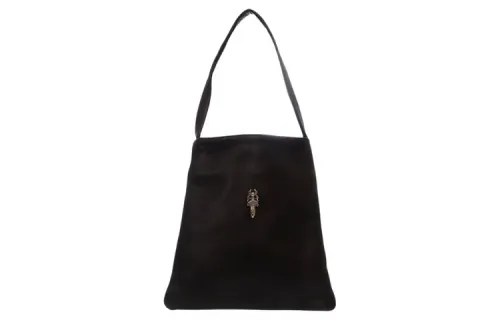 Chrome Hearts Leather Handbag, Shoulder Bag Women's Black