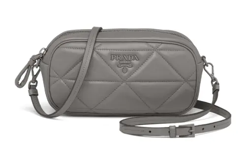 PRADA Spectrum Leather Shoulder Bag, Crossbody Bag Women's Marble Gray