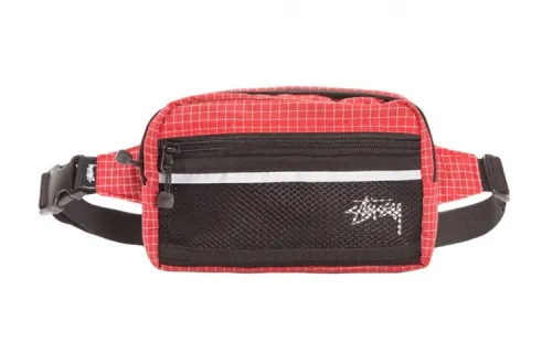 Stussy Nylon Crossbody Bag, Fanny Pack Unisex Red