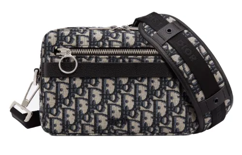 DIOR Oblique Jacquard With Cow Leather Crossbody Bag, Shoulder Bag Men's