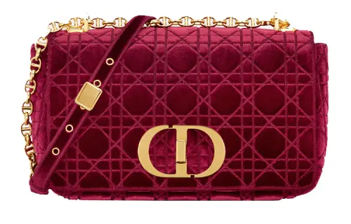 DIOR Caro Embroidery Shoulder Bag, Crossbody Bag Medium Women's Burgundy