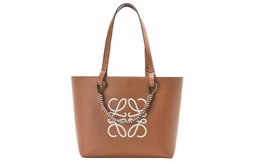 LOEWE Anagram Open Top Calfskin Crossbody One Shoulder Handbag Small Women's Brown
